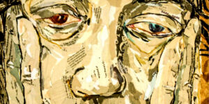 hombre mirando, mirada perdida, burrido, pintura
