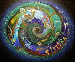 Espiral de la vida,obra de arte