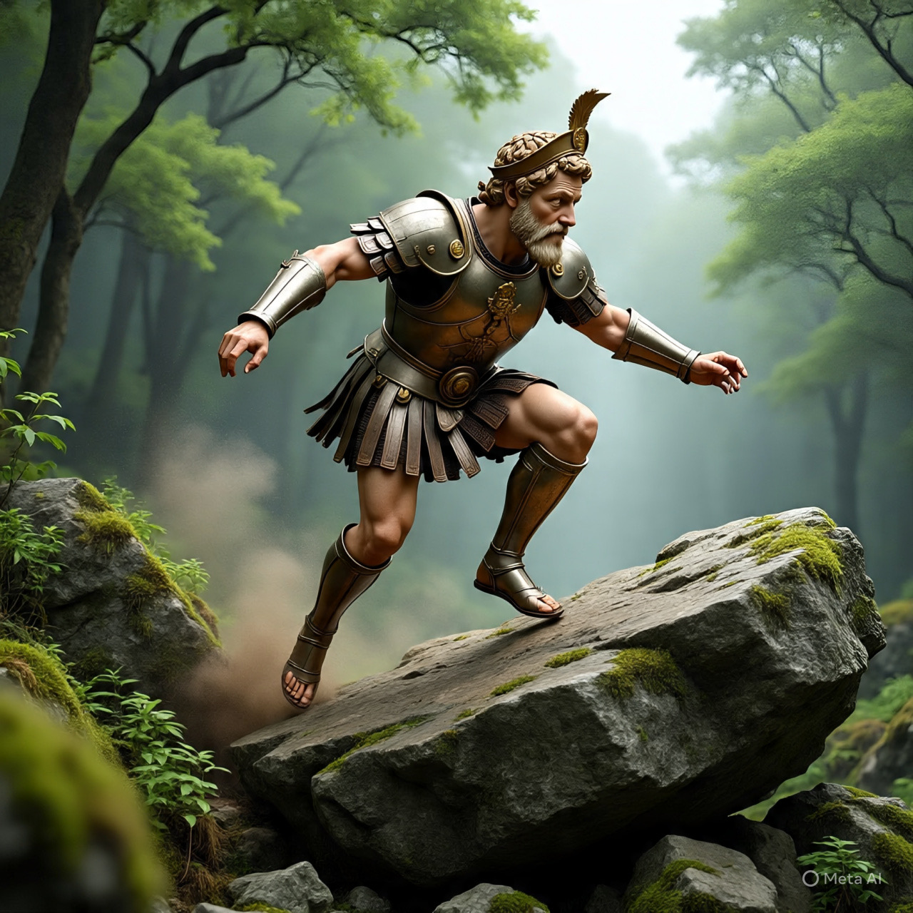 gladiador sobre roca